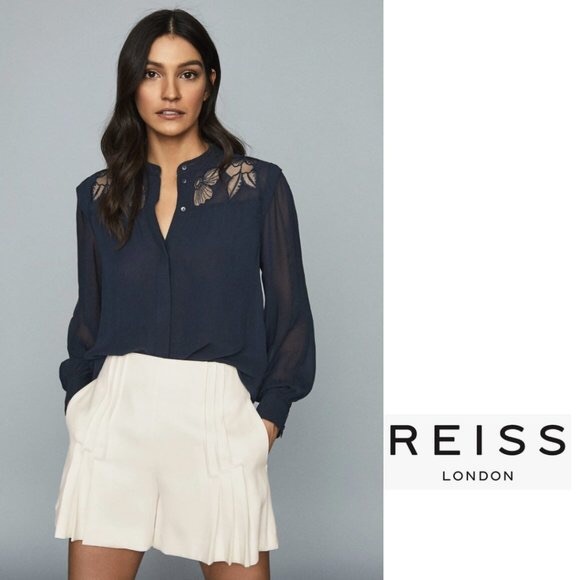 Tops - Reiss Emily lace yoke shirt